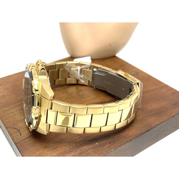 Timex Men's Watch TW2T50800 Quartz Black Dial Gold Tone Stainless Steel 45mm - Picture 9 of 14